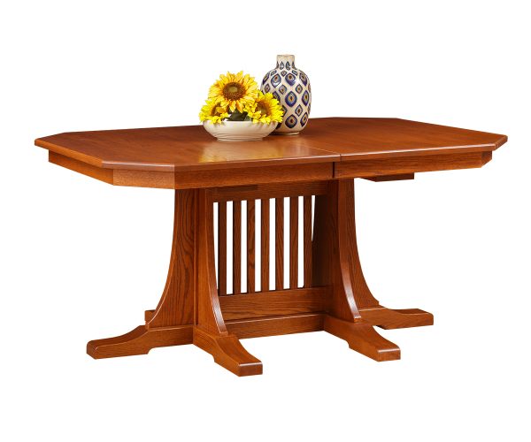 Mission Double Pedestal Table